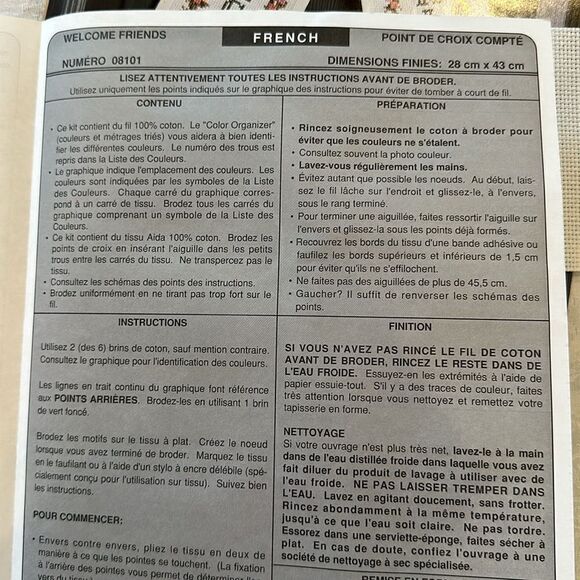 Counted Cross Stitch Kit Welcome Friends Bow Door Vintage Craft DIY - Picture 8 of 8